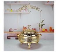 Yiustldd Gold Chafing Dish Buffet Set, Full Size Buffet Servers and Warmers Set Warming Tray with Water Pan, Food Pan, Fuel Holder and Lid for Catering Party Event Serving,4.5L