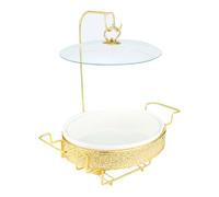 Yiustldd Gold Chafing Dish Buffet Set with Hanging Lid, Dining Table and Warmer Buffet Fryer Set for Entertaining & Catering,2.5L