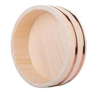 Yiustldd Handmade Wooden Sushi Rice Bowl, Traditional Hangiri Sushi Oke Rice Mixing Tub with Copper Band for Beginners & Professionals,66x16cm
