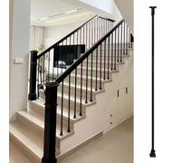 Yiustldd Metal Stair Spindles, Angle Adjustable Wrought Iron Staircase Balusters with Flat Brackets And Screws for Indoor Outdoor Use,2pack