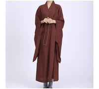 Yiustldd Monk's Clothing Monk Robe, Shaolin Temple Costume Zen Buddhist Robe Buddhist Monk for Adults Men Meditation Gown,Red,37