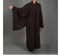 Yiustldd Monk's Clothing Monk Robe, Shaolin Temple Costume Zen Buddhist Robe Buddhist Monk for Adults Men Meditation Gown,Brown,38