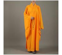 Yiustldd Monk's Clothing Monk Robe, Shaolin Temple Costume Zen Buddhist Robe Buddhist Monk for Adults Men Meditation Gown,Yellow,42