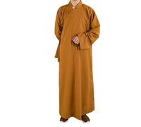 Yiustldd Shaolin Monk Kung Fu Buddhist Robe, Buddhist Monk Robe Meditation Dress Long Gown Zen Buddhist Robe Monk Clothing for Adults,Yellow,42