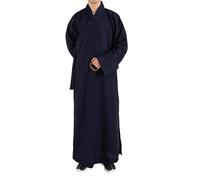 Yiustldd Shaolin Monk Kung Fu Buddhist Robe, Buddhist Monk Robe Meditation Dress Long Gown Zen Buddhist Robe Monk Clothing for Adults,Blue,40