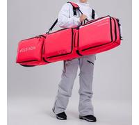 Yiustldd Snowboard Bag with Wheels for Air Travel, Full Padded Waterproof Ski Bag with Snowboard Fixed Strap, for 150Cm Single Ski Or 2 Sets Skis,Red