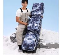 Yiustldd Waterproof Ski Bag with Wheels for Air Travel, Double Rolling Snowboard Bag with 3 Padded Outside Compartment - Single Ski Or 2 Sets Skis,A,174x36cm
