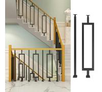 Yiustldd Wrought Iron Stair Balusters, Square Stair Case Spindles Set Angle Adjustable, Rust-Resistant Stair Spindles for Lofts/Hotel/Villas