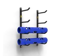 Yiustldd Yoga Mat Holder, Metal Wall Mounted Storage Rack Large Capacity Hanging Storage Shelf for Foam Rollers Skateboard Ski Board,4 layer