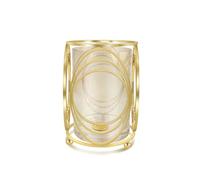 YIUTOYILY Gold Hurricane Candle Holder with Metal Frame, Windproof Thickened Glass Lid & Geometric Cutouts for Weddings, Parties, Home Decor