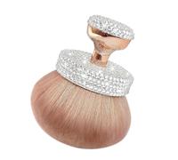 Yivaiks Self Tanner Brush Bling Kabuki Tanning Brush Rhinestones 74mm Wide-Headed Large Body Makeup Brushes for Flawless Leg Makeup （Round White Rhinestone）
