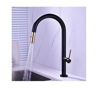 YIVELYYZG Pull-Out Kitchen Faucet, Brass Hot and Cold Water Mixer Tap, 360°Rotation Retractable Dual-Mode, Single Handle High Arc Universal Sink,A(C)