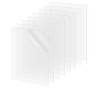 Yivioep 8 Pcs Clear ABS Plastic Sheet for Crafts, 0.5mm Thick Transparent Thin Plastic Borad, Flexible Cuttable Bendable DIY Plastic Sheets for Protecting Coloring Modeling (8" X 12" X 0.02")