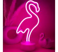 YIVIYAR Flamingo Neon Lights Pink Flamingo Neon Lamp Flamingo Lights with Base Neon Light Signs for Bedroom Flamingo Neon Light Signs Pink Neon Night Light Flamingo for Room Bar Party Decoration