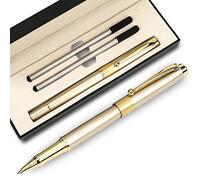 YIVONKA Ballpoint Pen Black Refill,Luxury Ballpoint Line width 0.5mm,Best Ball Pen Gift Set for Men & Women Professional Executive,Office,Nice BallPens Classy Gift Box (Gold)