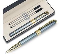 YIVONKA Ballpoint Pen Black Refill,Luxury Ballpoint Line width 0.5mm,Best Ball Pen Gift Set for Men & Women Professional Executive,Office,Nice BallPens Classy Gift Box (Blue)
