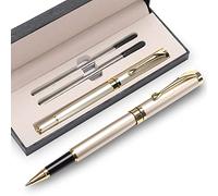 YIVONKA Luxury Ballpoint Pens Best Ball Pen Gift Set for Men & Women Professional Executive Office Nice BallPens Classy Gift Box Ballpoint Black Refill Line width 0.5mm (Gold)