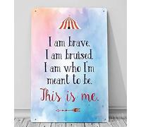 YIVXA Creative Aluminum Tin Sign The Greatest Showman This is Me Wall Poster Coffee Shop Plate Iron Painting Vintage Novelty Fun Bar Tavern Kitchen Restaurant 12x8 Inch