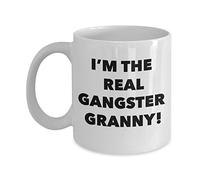 YIVXA Cute and Fun Coffee Mug 11 Oz Funny Gangster Granny Coffee Mug Best for Grandmother Cool Birthday Christmas Mothers Day Idea for Coffee Lover Grannie Grandma Grandparent Old Woman
