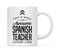 YIVXA Cute and Fun Coffee Mug 11 Oz Tea Mug This is What an Awesome Spanish Teacher Looks Like Birthday Ideas Coworker Him Her Includes Box