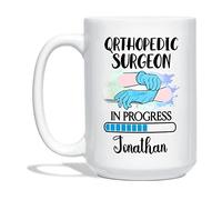 YIVXA Fun Mug Mug Gift for Surgeon Orthopedic Surgeon in Progress Tea Mug Doctor Specialist Pottery Mug Surgical Doctor Present Customized Doctor Cup with Name White Ceramic Mug 11 Oz