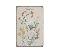 YIVXA Funny Metal Tin Sign Flowers Spring Sign Spring Decorations Poster Wall Art for Kitchen Garden Bathroom Farm Home Coffee Decor 12x8 inch