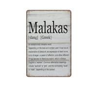 YIVXA Funny Retro Tin Sign Greek Art Malakas Definition Sign Minimalist Greek Decorative Sign Poster Wall Art for Kitchen Garden Bathroom Farm Home Coffee Decor 12x8 inch
