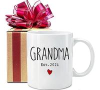 YIVXA Holiday Mug 11 Oz Est 2024 New Grandma Coffee Mug Gift for Grandma 2024 First Time Grandma Mug Pregnancy Reveal Announcement Mug Gifts for Promoted to Be Grandma Unique for New Grandma