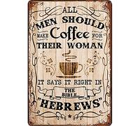 YIVXA Metal Tin Signs Vintage Funny Decor All Men Should Coffee Tin Wall Art Poster for Bar Music Club Man Cave Room Wall Decor 12x8 inch