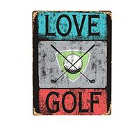 YIVXA Metal Tin Signs Vintage Funny Love Golf Sport Plaque Metal Poster Wall Decor for Home Kitchen Garage Bar Pub Art Decor Wall Poster Gift 12x8 inch