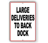 YIVXA Metal Vintage Tin Sign Large Deliveries to Back Dock Wall Poster Coffee Shop Plate Iron Painting Vintage Novelty Fun Bar Tavern Kitchen Restaurant 12x8 Inch