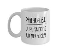 YIVXA Mug 11 oz Philatelist Gift for Stamp Collector Philatelist Mug Funny Gift for Philatelist Stamp Collecting Stamps Coffee Cup