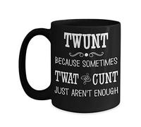 YIVXA Mug 11 oz TWUNT Mug Vulgar Twat and Cunt Funny 15 Ounce Black Ceramic Coffee Cup for Men or Women