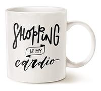 YIVXA Office Mug 11 Oz Funny Shopaholic Mug Shopaholic Gift Shopper Mug Shopping Addict Shopping is My Cardio Birthday Present Coworker Family Friend Ceramic Tea Cup