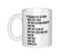YIVXA Office Mug 11 Oz My Vocabulary at Work F*ck White Coffee Mug