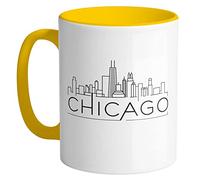YIVXA Purchasing Coffee Mug 11 Oz Chicago Coffee Mug Yellow Gifts for Dad Mom Grandpa Grandma from Son Daughter Husband Wife Novelty Drinkware