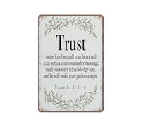 YIVXA Retro Aluminum Tin Sign Bible Verse Decorative Signs Decor Inspirational Religious Scripture Rustic Sign Poster Wall Art for Kitchen Garden Bathroom Farm Home Coffee Decor 12x8 inch