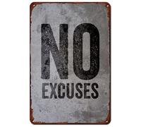 YIVXA Retro Tin Sign Funny Fitness Quotes Gym Wall Decor No Excuses Wall Decor Tin Painting for Home Kitchen Bar Coffee Shop 12x8 inch