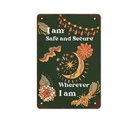 YIVXA Rustic Metal Wall Decor Farmhouse Retro I Am Safe Poster, Wall Print, Print, Western Poster, Safe and Sound, Inspirational Fun Home Decor Metal Sign Home Decor Tin Signs Wall Art 8x12 inch
