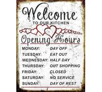 YIVXA Tin Signs Vintage Welcome Joke Wall Poster Coffee Shop Plate Iron Painting Vintage Novelty Fun Bar Tavern Kitchen Restaurant 12x8 Inch
