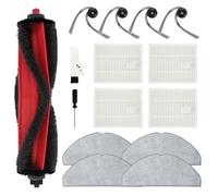 Yivy 15PCS Accessory Set for Roborock Q7 L5+/Q7 M5/Q7 L5/Q7 M5+ Vacuum Cleaners: 1 Main Brush, 4 Side Brushes, 4 HEPA Filters, 4 Mopping Cloths, 1 Cleaning Brush, 1 Screwdriver