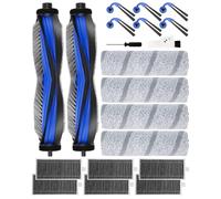 Yivy 20PCS X11 OmniCyclone Accessories Kit for ECOVACS Deebot X11 OmniCyclone/X11 Pro Omni Robot Vacuum Cleaner: 2 Main Brushes, 6 Side Brushes, 6 Filters, 4 Washing Rollers