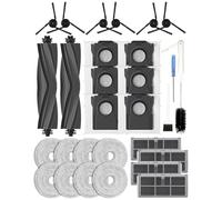Yivy Accessories for Dreame X40 Ultra/L40 Ultra /X40 Master/Mova P50 Pro Ultra, Replacement Part:2 Main Brush, 4 HEPA Filters Activated Carbon Filter, 6 Side Brushes, 6 Dust Bags, 8 Wipes -28 pcs