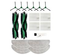Yivy Pack of 17 Accessories Compatible with IRobot Roomba 105 Combo/Roomba Combo Essential Y0112/Y011240/Y0110/Y0140/Y014020, Piece Set: 2 Main Brushes, 6 Side Brushes, 4 Filters, 4 Wipes, 1 Brush