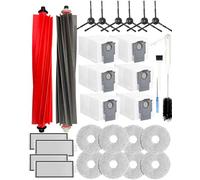 Yivy Pack of 29 Accessories for Roborock Qrevo Master/P10s Pro/Qrevo Slim Replacement Parts: 2 x Main Brush, 6 x Side Brushes, 4 x HEPA Filters, 8 x Wipes, 6 x Dust Bags, 1 x Water Tank Brush
