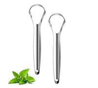 Yiwafu 2 Pack Tongue Scraper,Stainless Steel Tongue Cleaners,Tongue Scraper for Adults, Reduce Bad Breath and Fresh Breath(Silver)