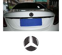 YIWANG 3Pcs Real Carbon Fiber Car Rear Tail Door Truck Boot Emblem Badge Sticker For Benz C Class W205 2016-2019 Auto Accessories