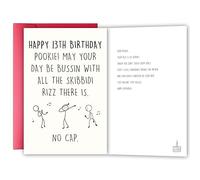 YIWANSIN Funny 13th Birthday Card for Boys Girls Teens, Happy 13th Birthday Gift & Decorations for Son Daughter Nephew Niece, Hilarious Meme-Inspired Bday Card with Gen Z Slang for Teenagers