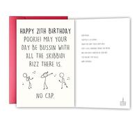 YIWANSIN Funny 21st Birthday Card for Him Her, Happy 21st Birthday Gift & Decorations for Son Daughter Bestie Cousin, Hilarious Meme Bday Card with Gen Z Slang for Legal Drinking Age
