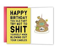 YIWANSIN Funny Rude Birthday Card for Men Women, Humorous Adult Greeting for Mom Dad Nan Grandad, Joke Bday Card for Him Her, 40th 50th 60th 70th 80th Birthday Party Decoration